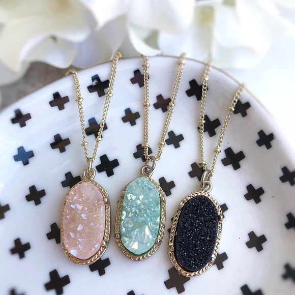 Simple Sanctuary Jewelry - Gold + Dainty Druzy Necklaces